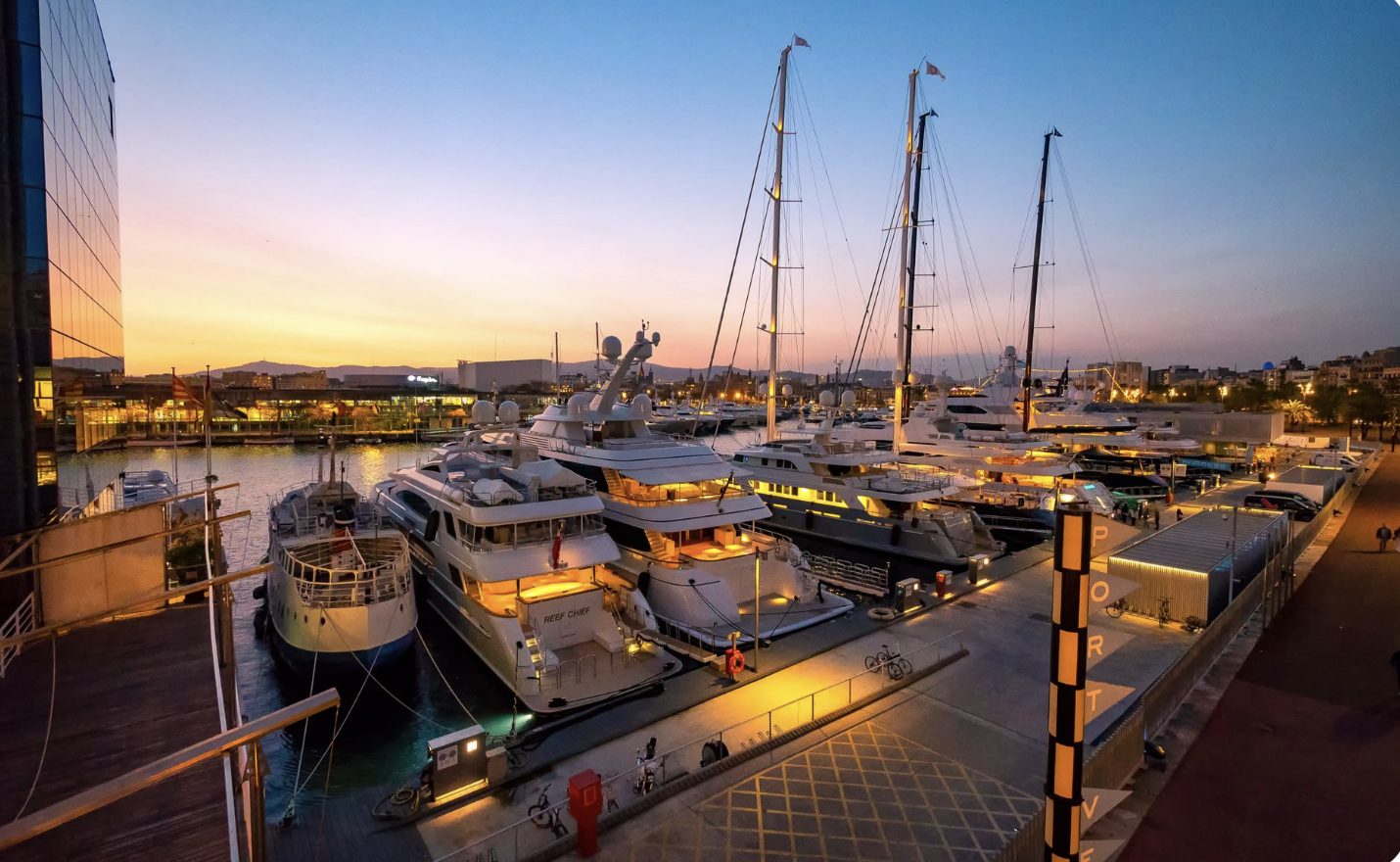 Marina at sunset · Port Vell, Barcelona