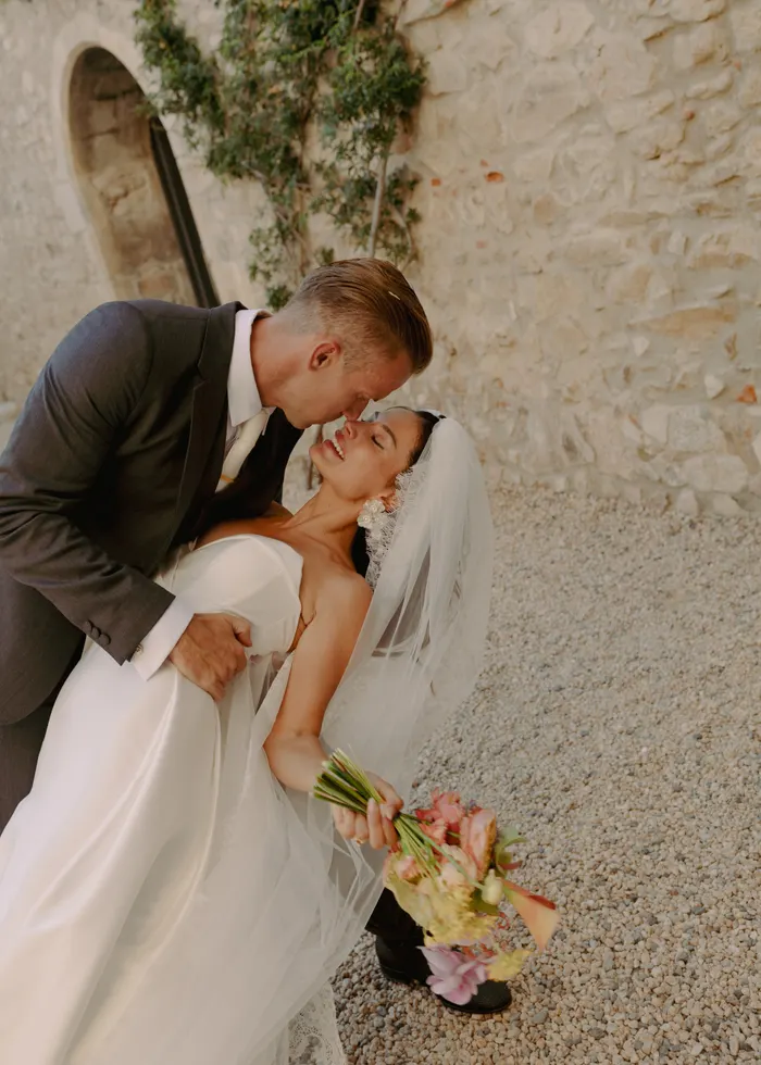 Gabrielle and Joe on their wedding day
