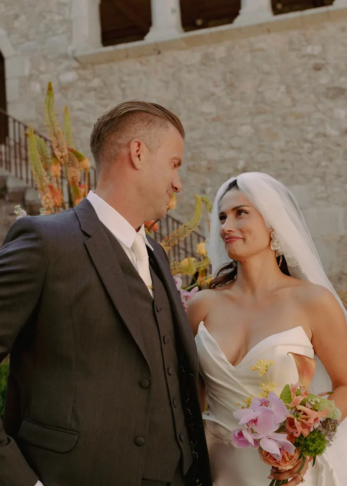 Gabrielle and Joe at the ceremony