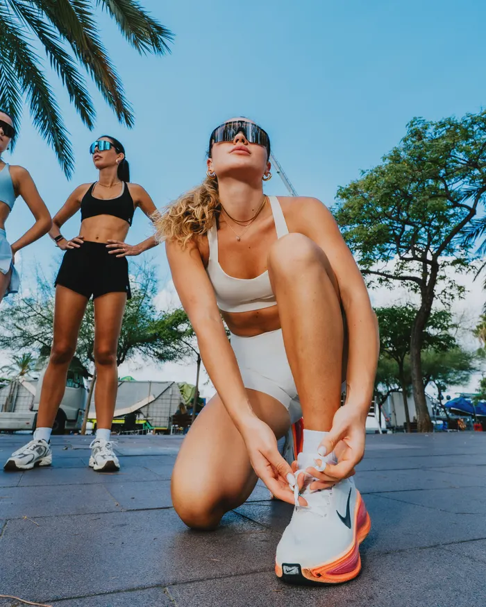 Lacing up before a run
